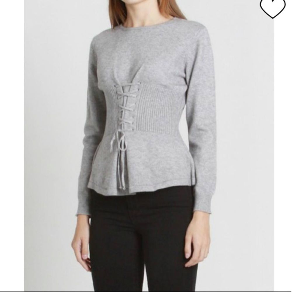 All:Row Darla Corset Sweater Ivory Size Medium
